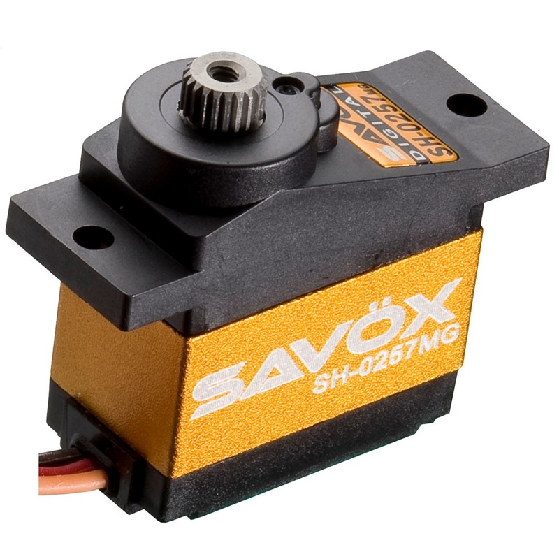 Savox SH-0257MGP Micro size 2.2kg/cm 0.09sec @ 6v Digital Servo with Soft Start 13.6g 22.8x12x25.4mm.