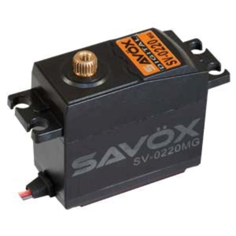 Savox SV-0220MGP HV Standard Size 8kg/cm 0.13 @ 7.4v Digital Servo with Soft Start 40.7x20x37mm 59g