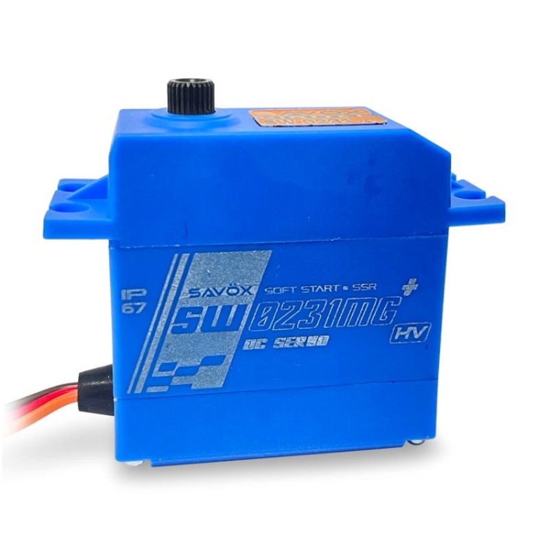 Savox SW-0231MGP Standard size HV Waterproof 25kg/0.15 @ 7.4v Digital Servo with Soft Start 66g 41.8×20.2×42.9mm