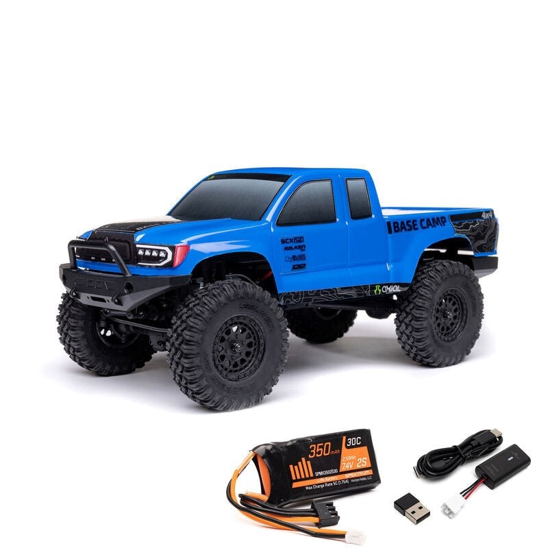 Axial AXI-1219T2 1/24 SCX24 Base Camp 4×4 Rock Crawler Brushed RTR – Blue
