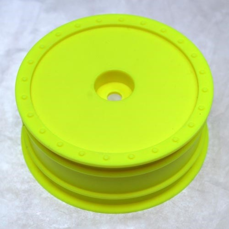 DE Racing DER-BB-KFY Borrego Wheels for Associated B6 / Kyosho RB6 / Front / YELLOW 2Pcs 2.2in