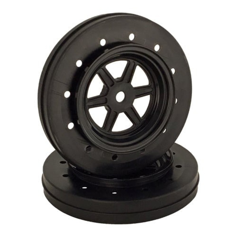 DE Racing DER-GDF-AB Gambler Wheels for Accelerator Tyres / BLACK (4pc) 1.9/3.0in