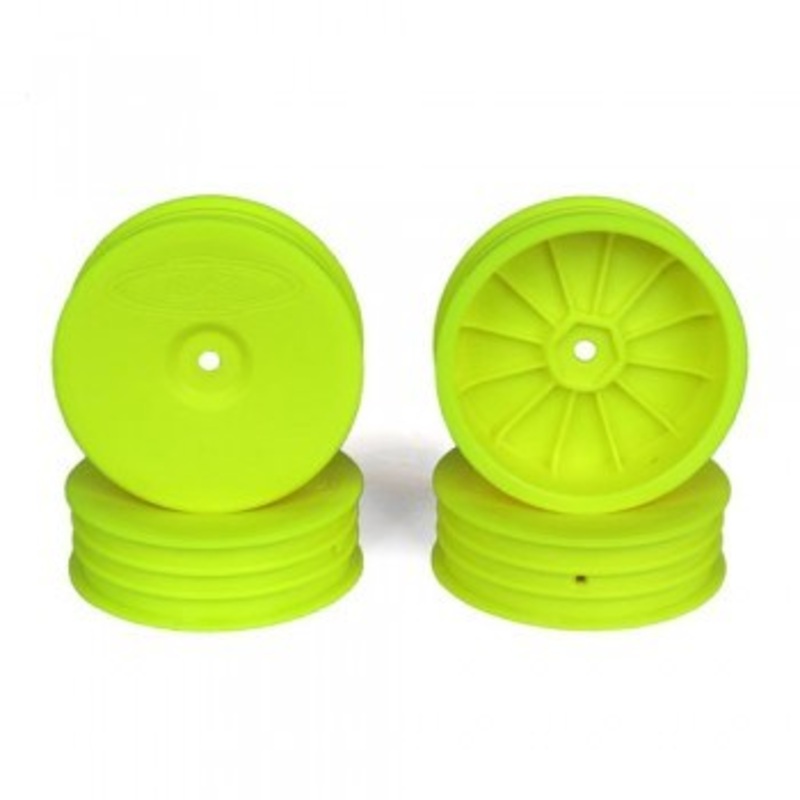 DE Racing DER-SB4-A4Y Speedline Buggy Wheels for Associated B64 – B64D / TLR 22 3.0 – 4.0 / Front / YELLOW / 4Pcs 2.2in