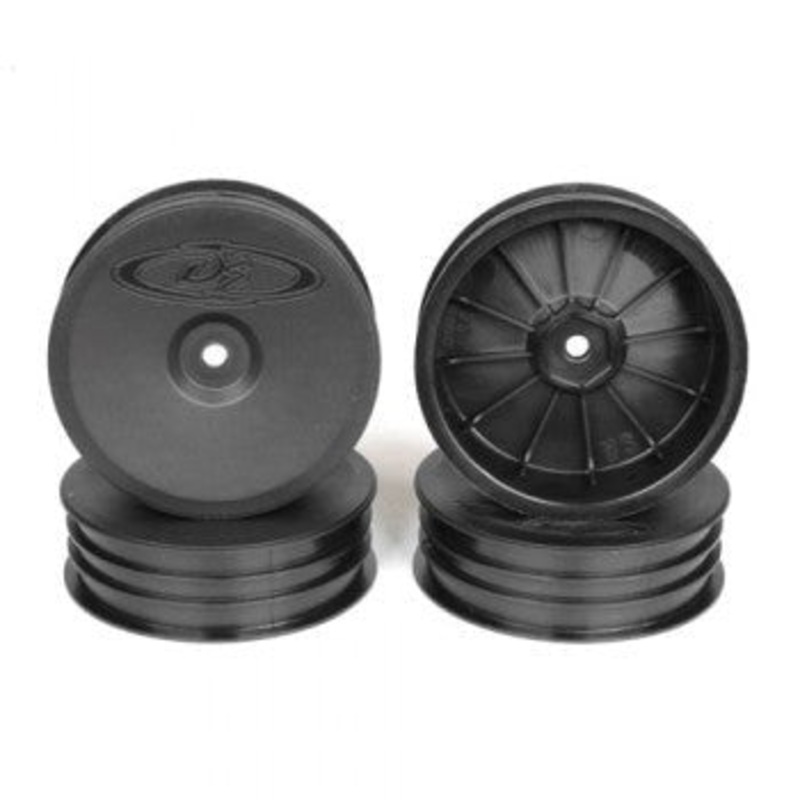 DE Racing DER-SB4-SAB Slim Speedline Buggy Wheels for Associated B6 – B6D / Kyosho RB6 / Front / BLACK / 4Pcs 2.2in Narrow for carpet racing