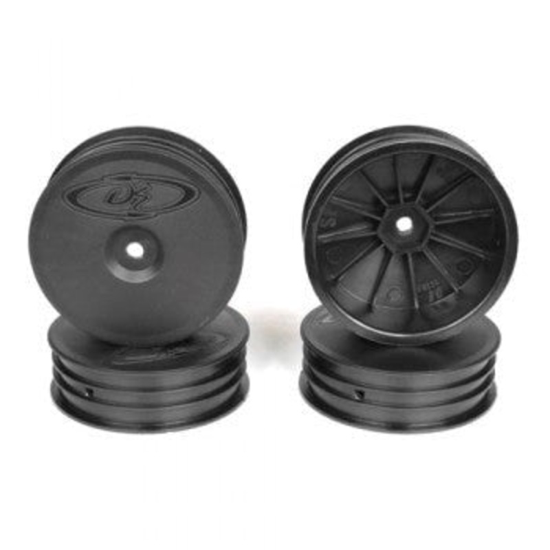 DE Racing DER-SB4-SLB Slim Speedline Buggy Wheels for TLR 22 3.0 – 5.0 / Front / BLACK / 4Pcs 2.2in Narrow for carpet racing
