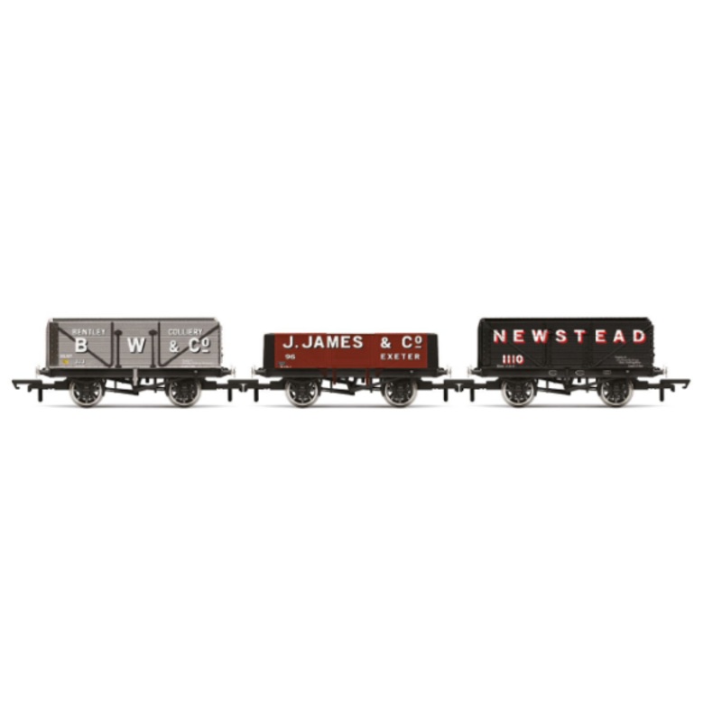 Hornby R60103 Triple Wagon Pack B.W & Co J. James & Co. & Newstead Colliery – Era 3