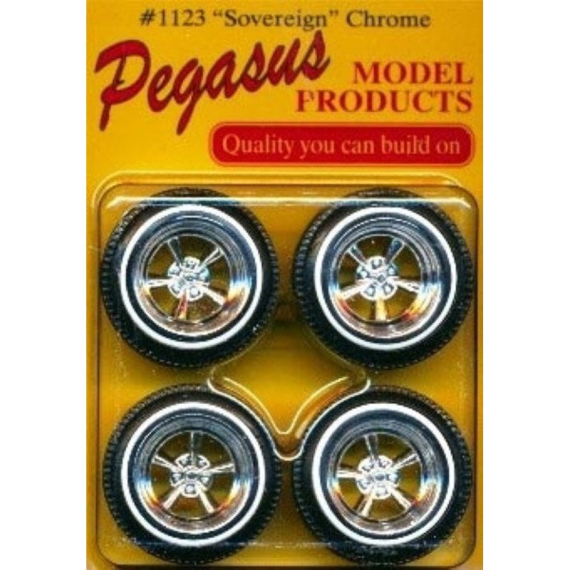 PEG1123 Pegasus Hobbies 1/24 Sovereign Chrome wheels (4pcs)