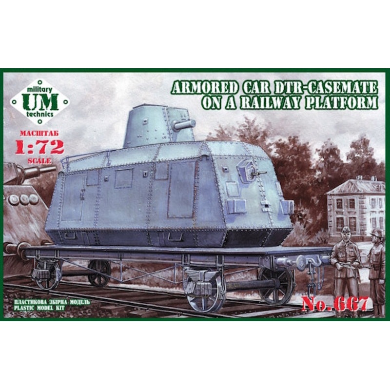 Unimodel 667 1/72 Armored car DTR-casemate on a railway platform