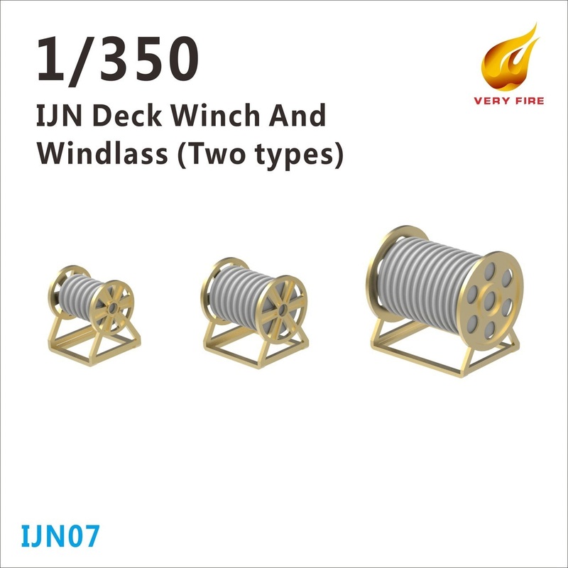 Very Fire VFIJN07 1/350 IJN Deck Winch and Windlass (28 sets)