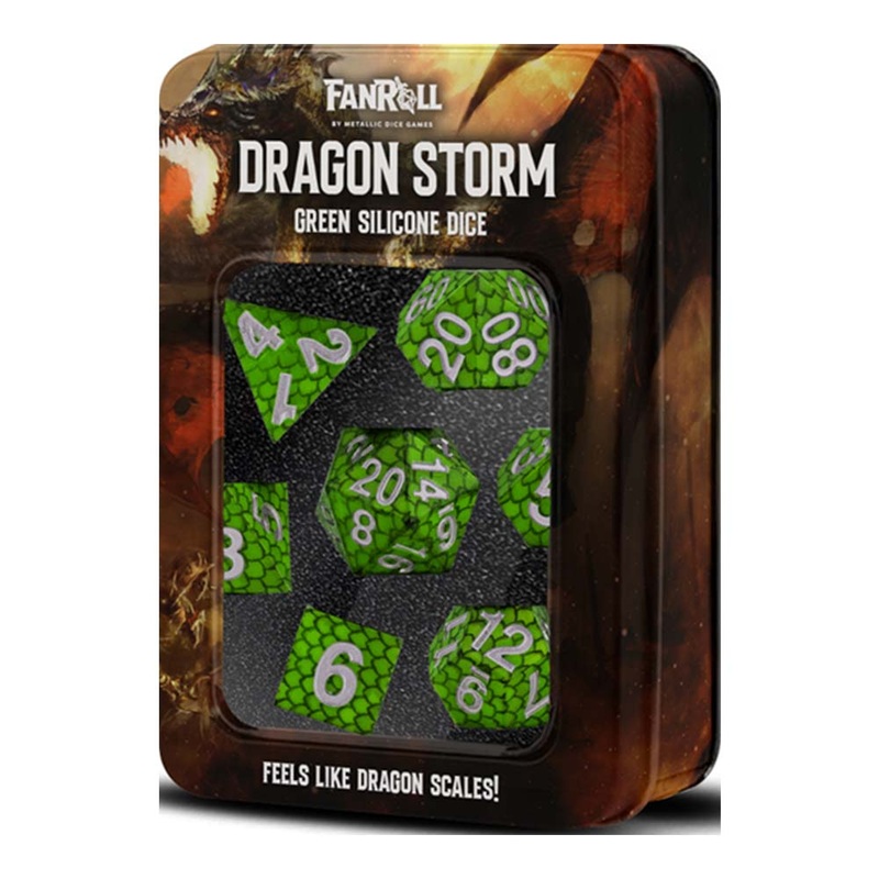 MDG MDG10932 Dragon Storm Silicone Dice Set: Green Dragon Scale