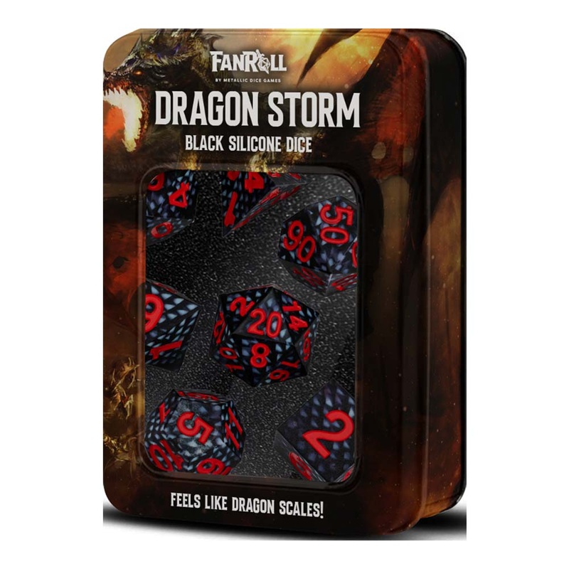 MDG MDG10933 Dragon Storm Silicone Dice Set: Black Dragon Scale