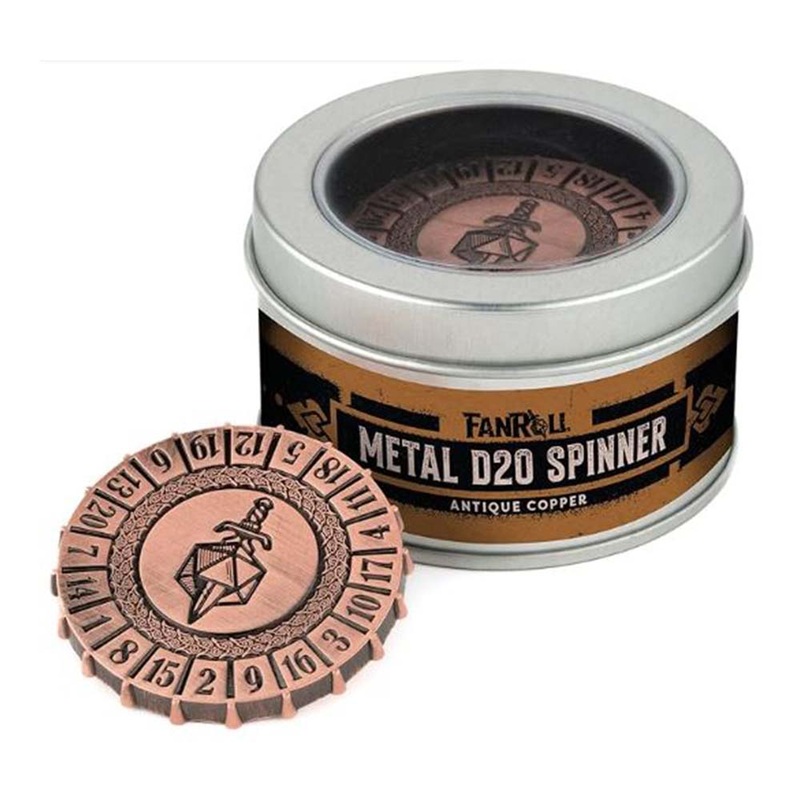 MDG MDG9251 Metal d20 Spinner: Antique Copper