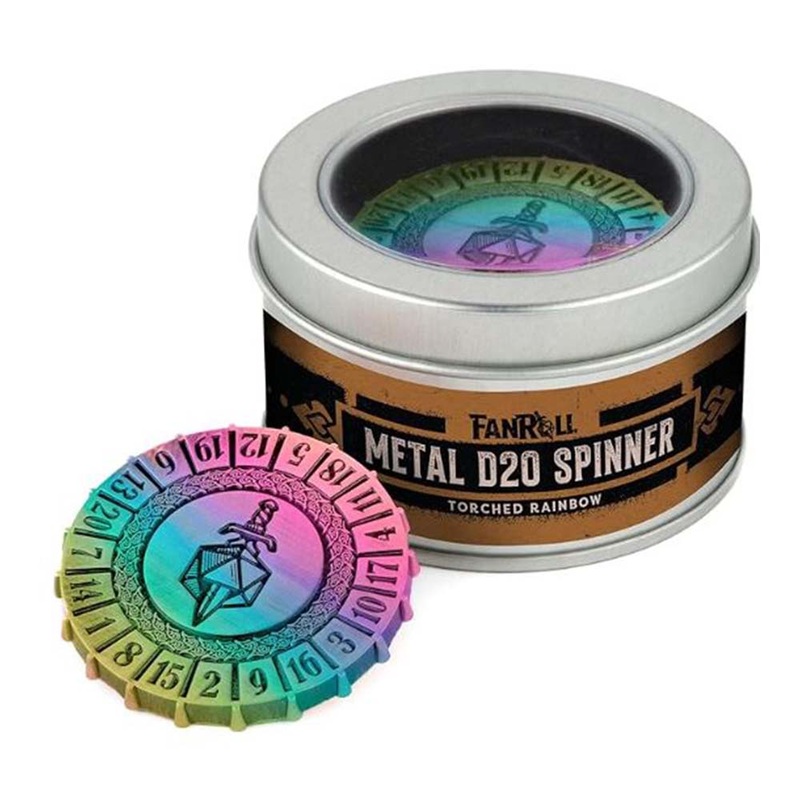 MDG MDG9252 Metal d20 Spinner: Torched Rainbow