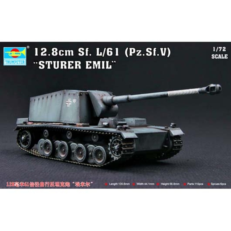 Trumpeter 07210 1/72 128mm Sf.L/61Pz.Sf.V Sturer Emil