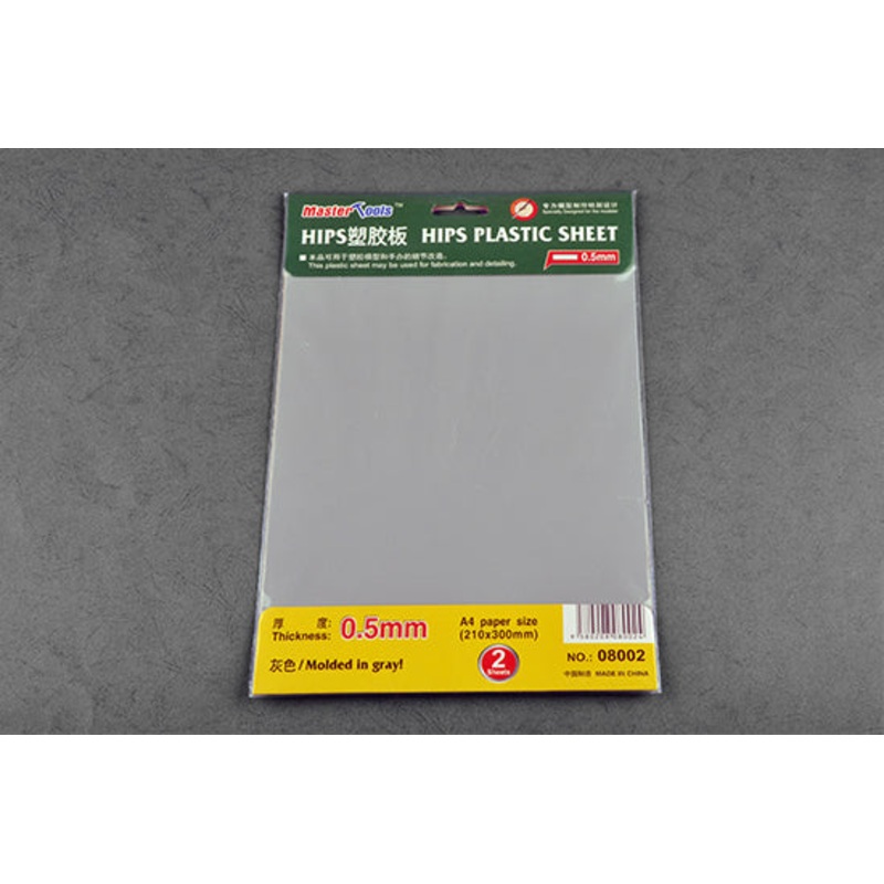 Trumpeter 08002 0.5mm HIPS plastic sheet (210mmx300mm x2pcs.) Modelling Tool