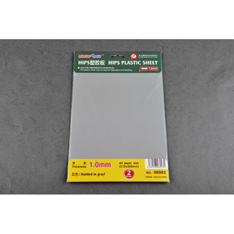 Trumpeter 08003 1.0mm HIPS plastic sheet (210mmx300mm x2pcs.) Modelling Tool