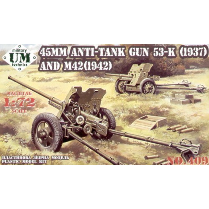 Unimodel 409 1/72 45mm AT gun model 1937 model 1942