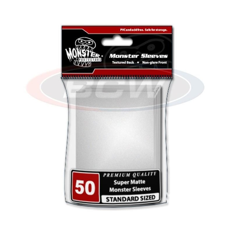 BCW / Monster MB-MSL-LMN-WHT Sleeves (50) White Matte