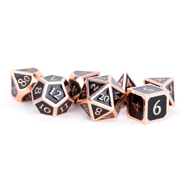 MDG MDG018 Metal Enamel Dice: Antique Copper with Black