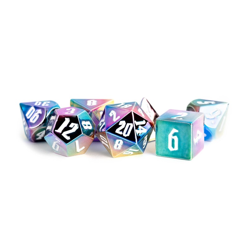 MDG MDG032 Rainbow Aegis Dice: White Numbers