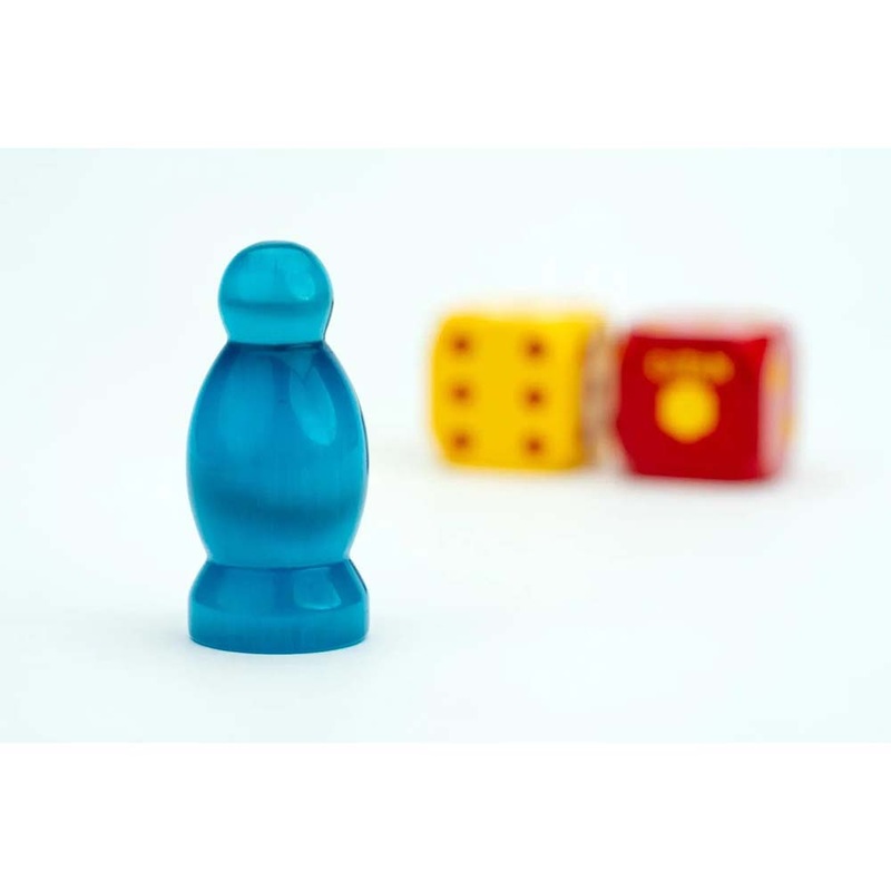 MDG MDG11104 CATAN Premium Robber & Metal Dice SetCats Eye Aquamarine