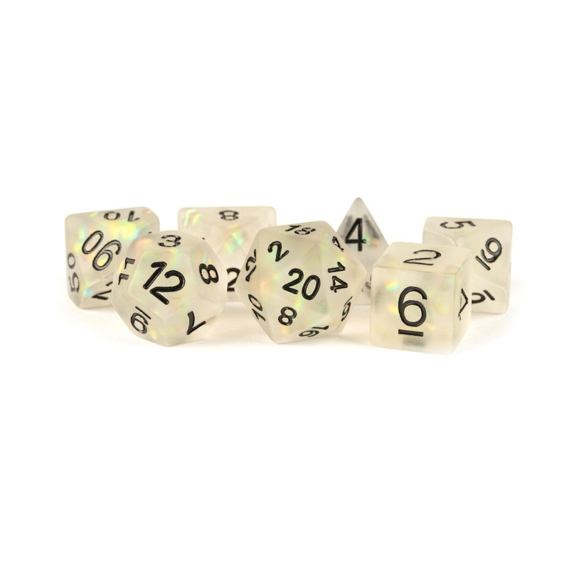 MDG MDG604 Resin Polyhedral Dice Set: Icy Opal Clear