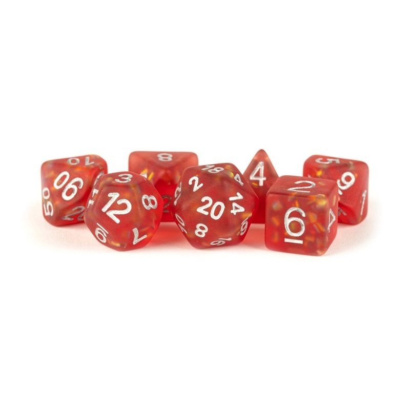 MDG MDG605 Resin Polyhedral Dice Set: Icy Opal Red