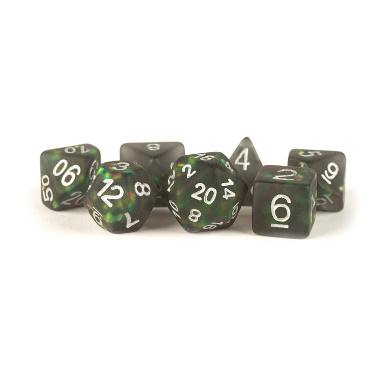 MDG MDG606 Resin Polyhedral Dice Set: Icy Opal Black