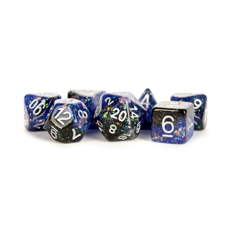 MDG MDG632 Eternal Resin Polyhedral Dice Set: Blue/Blac