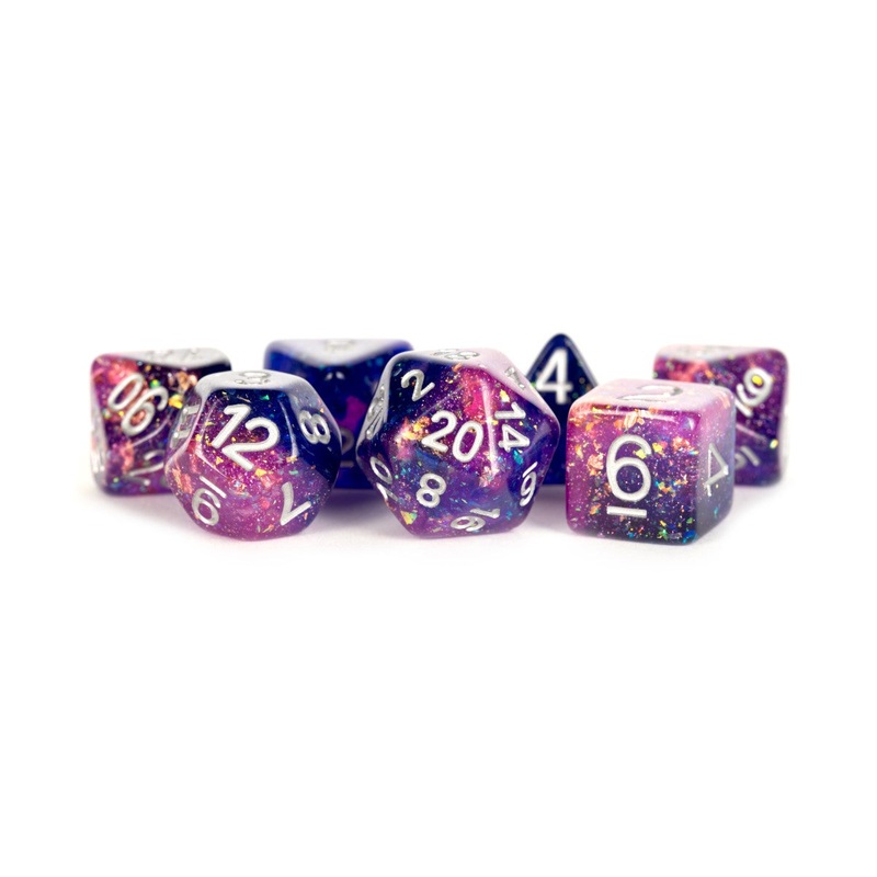 MDG MDG633 Eternal Resin Polyhedral Dice Set: Purple/Bl
