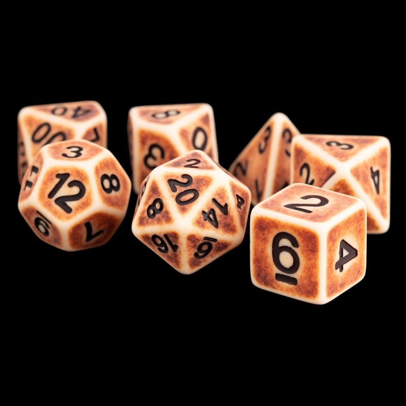 MDG MDG699 Resin Polyhedral Dice Set: Ancient Brown