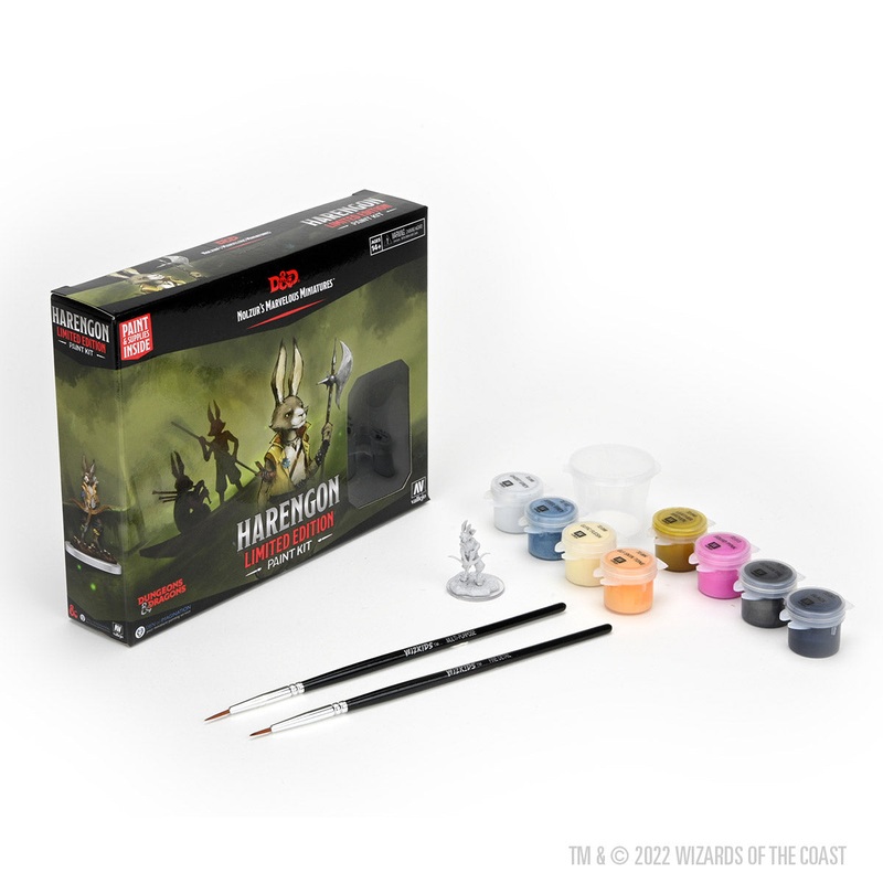 WizKids 90460 D&D Nolzurs Marvelous Miniatures: Paint Night Kit Harengon Limited Edition (Set 20)