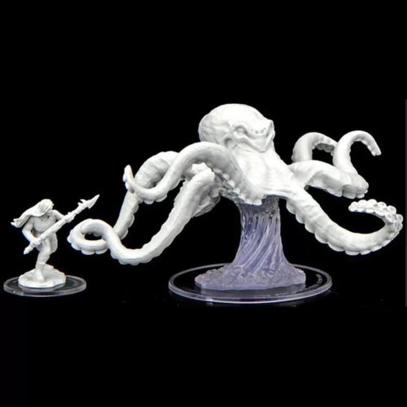 WizKids 90477 Critical Role Unpainted Miniatures: Ashari Waverider & Octopus