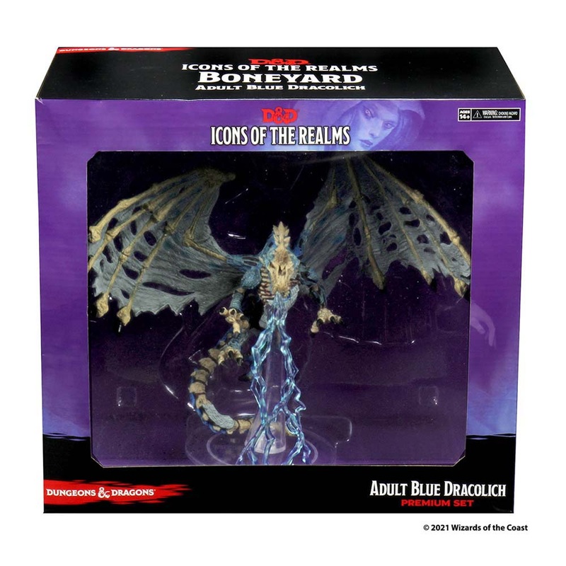 WizKids 96038 Dungeons & Dragons Icons: Boneyard Premium Set Blue Dracolich (