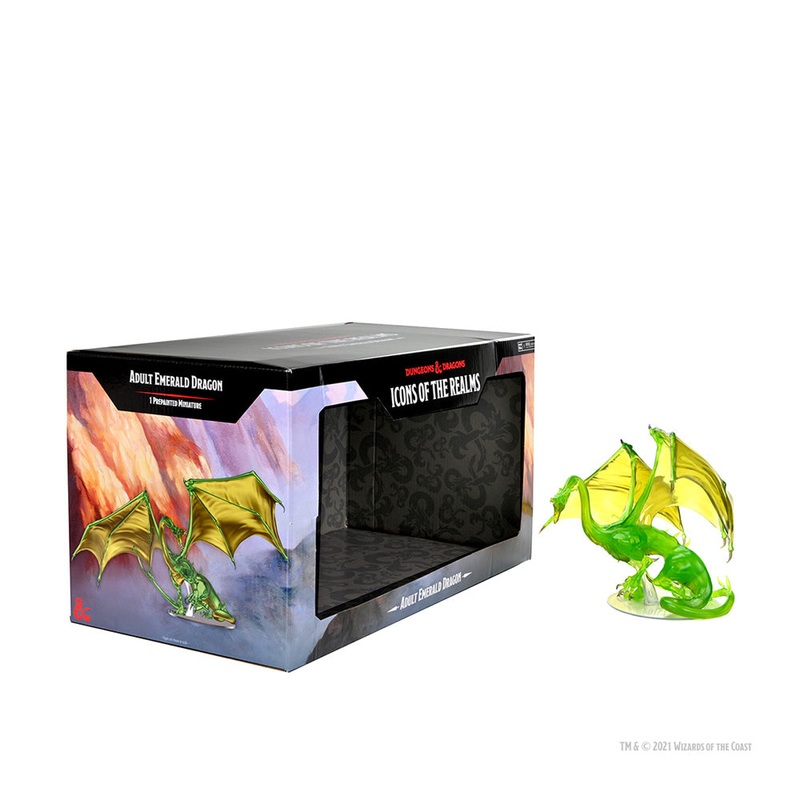 WizKids 96064 D&D Icons of the Realms: Adult Emerald Dragon Premium Figure