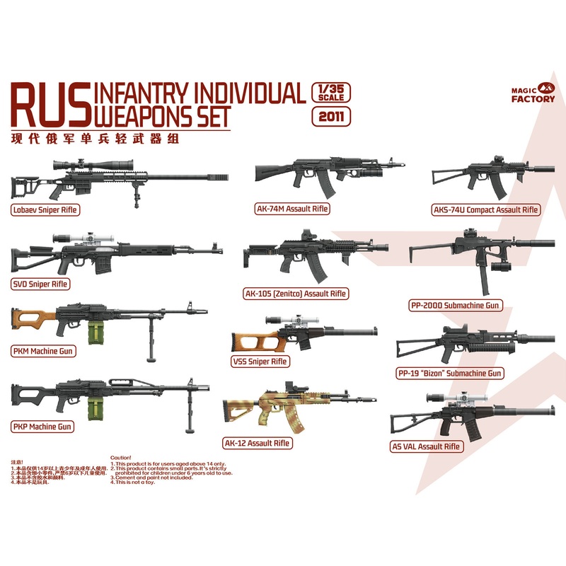 Magic Factory 2011 1/35 RUS Infantry Individual Weapons Set