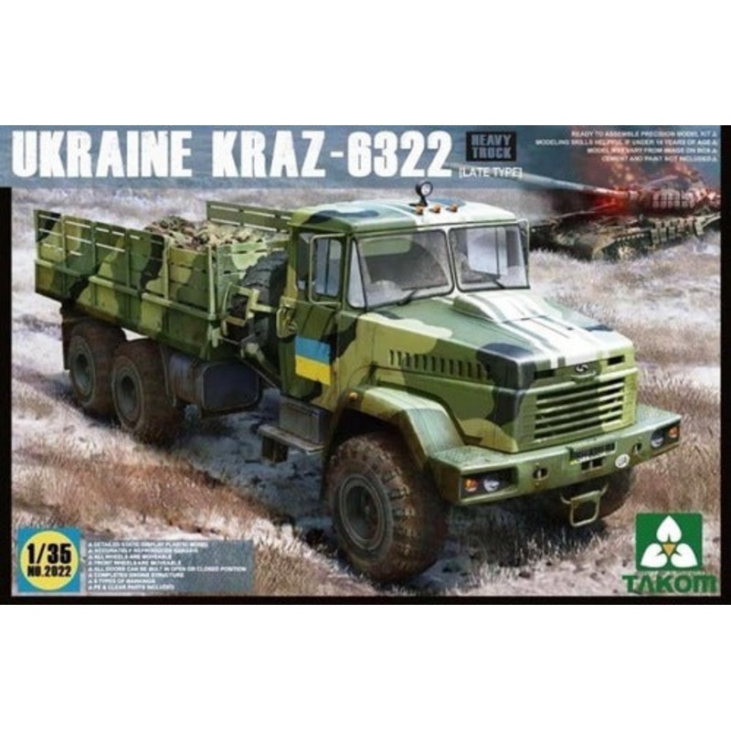 Takom 2022 1/35 Ukraine KrAz-6322 Heavy Truck (late type)