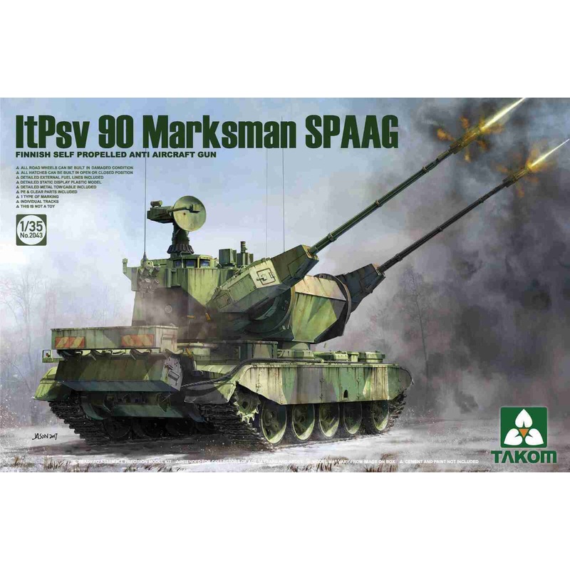 Takom 2043 1/35 Finnish Self Propelled Anti Aircraft Gun ItPsv 90 Marksman SPAAG