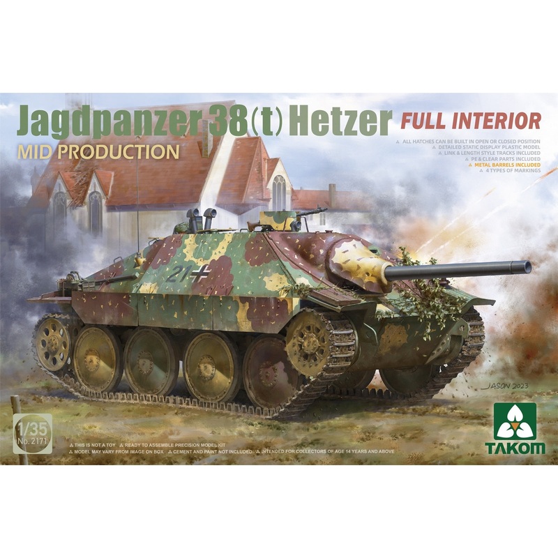 Takom 2171 1/35 Jagdpanzer 38(t) Hetzer Mid Production w/ Full Interior