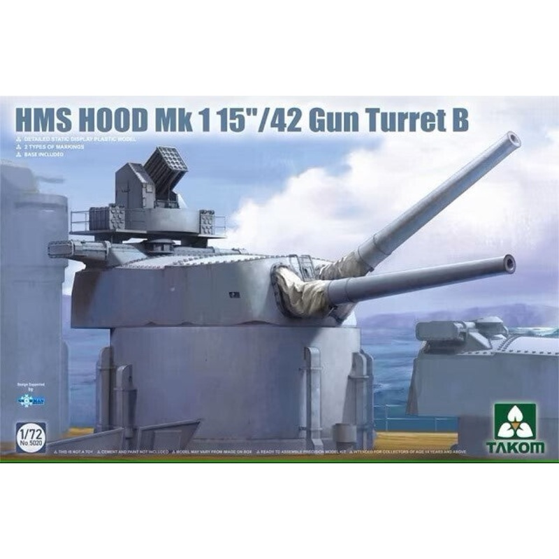 Takom 5020 1/72 HMS Hood 15/42 Mk1 Gun Turret B