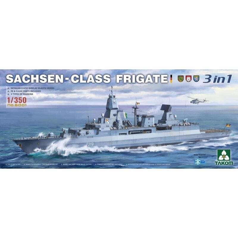 Takom 6001 1/350 Sachsen-Class Frigate 3 In 1