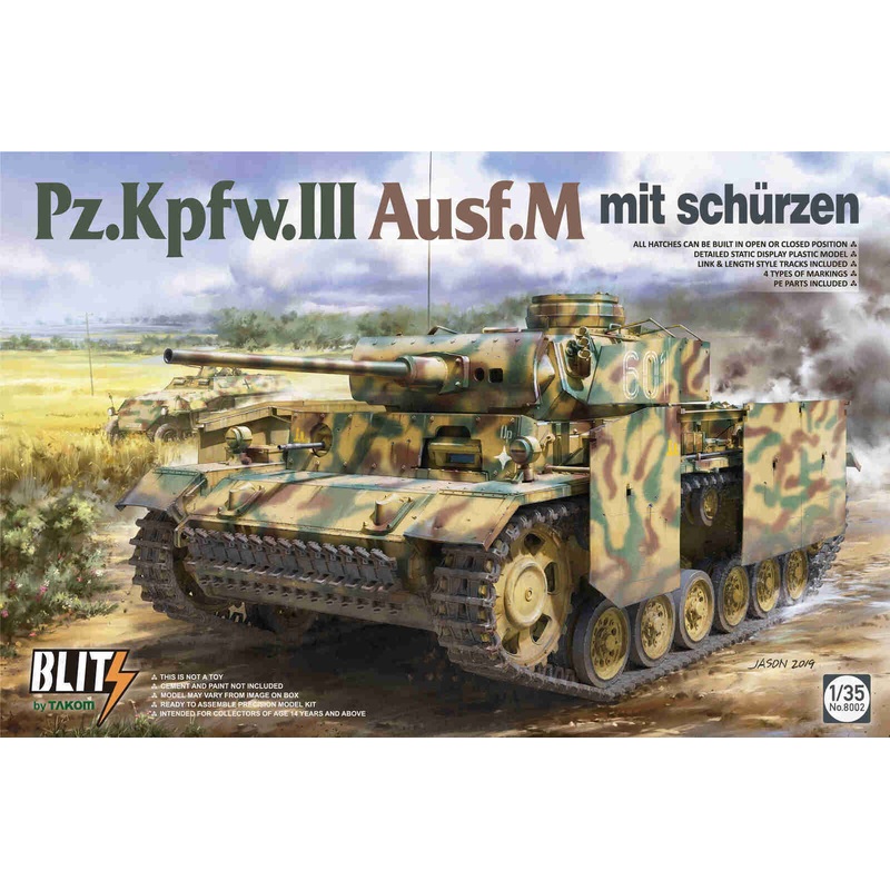 Takom 8002 1/35 Pz.Kpfw.III Ausf.M mit scharzen