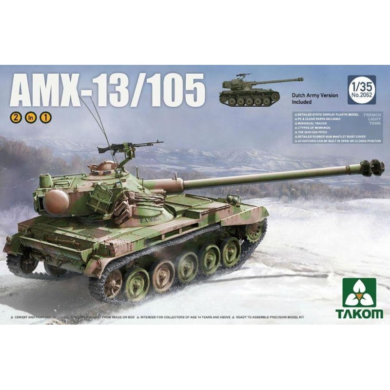 Takom 2062 1/35 French Light Tank AMX-13/105 2 in 1