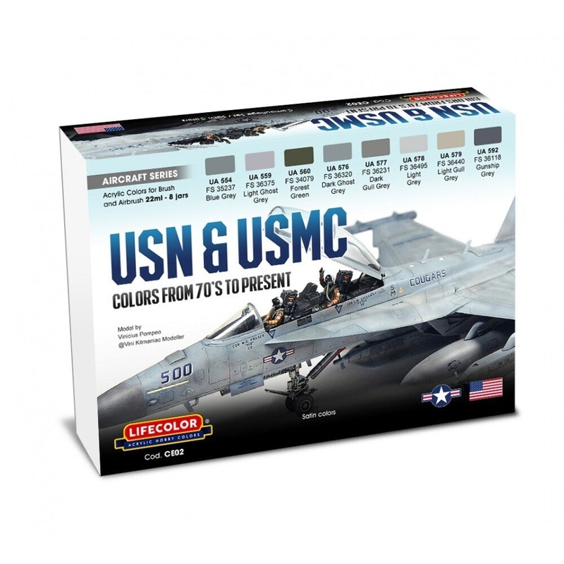 LifeColor CE02 Modern USN & USMC 1970-Present (22ml x 8)