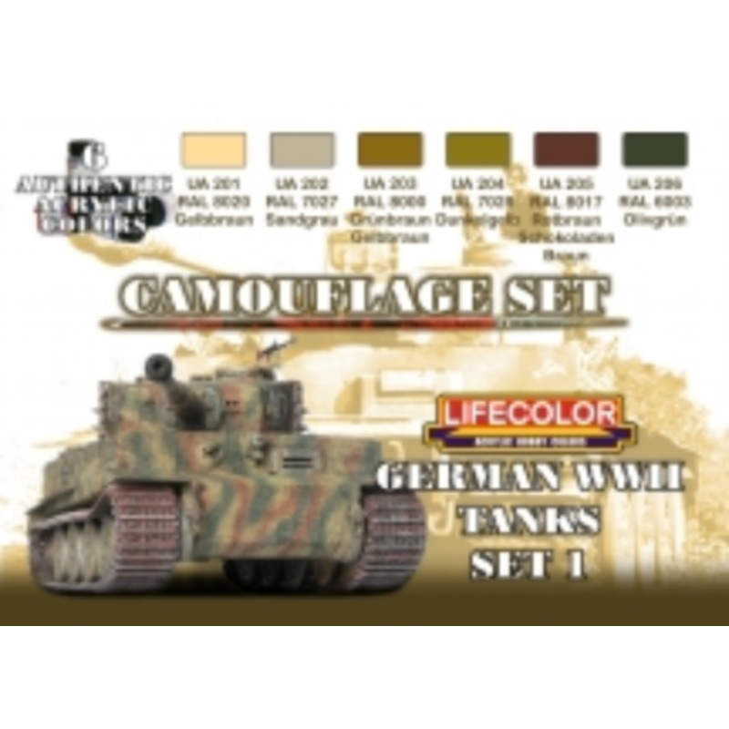 LifeColor CS01 German Tanks WWII #1 Acrylic Paint Set