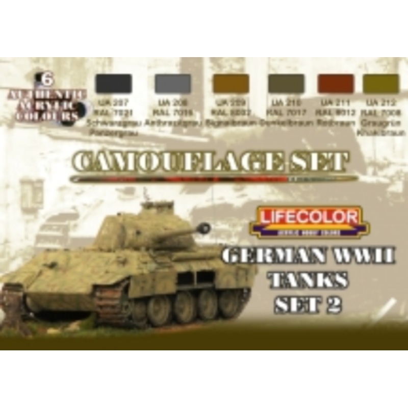 LifeColor CS03 German Tanks WWII #2 Acrylic Paint Set