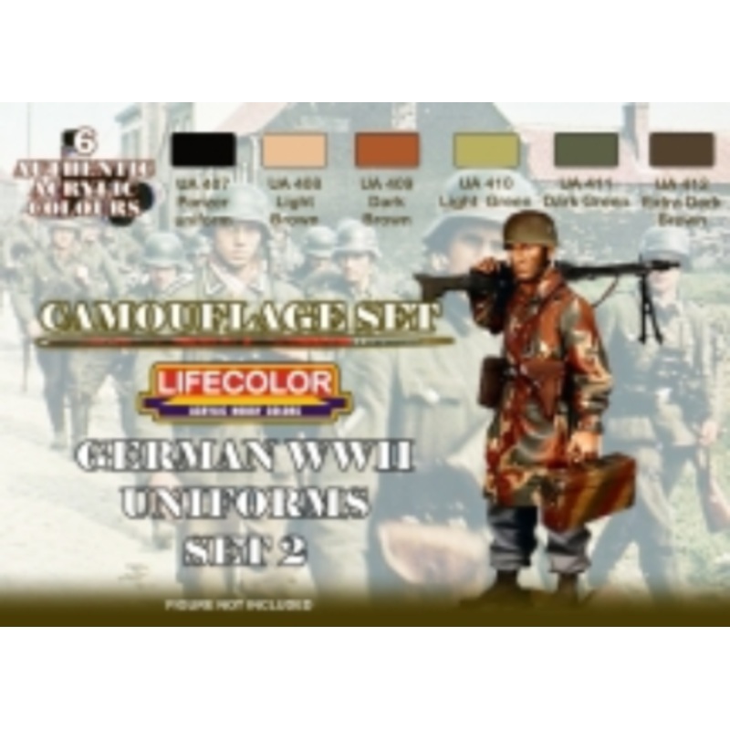 LifeColor CS05 German Uniforms WWII #2 Acrylic Paint Set
