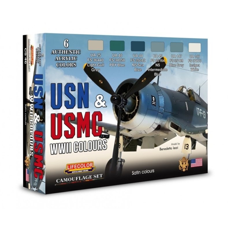 LifeColor CS46 USN & USMC WWII Colours Acrylic Paint Set