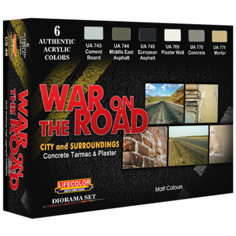 LifeColor CS49 War on the Road 6 Colour Acrylic Paint Set