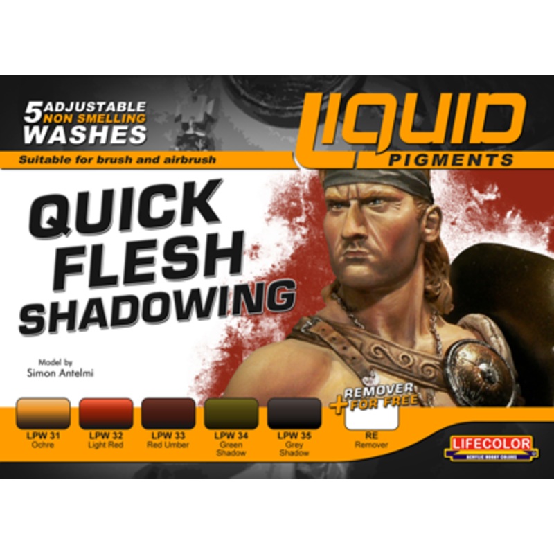 LifeColor LP07 Liquid Pigments Quick Flesh Shadowing (5 Wash Set)
